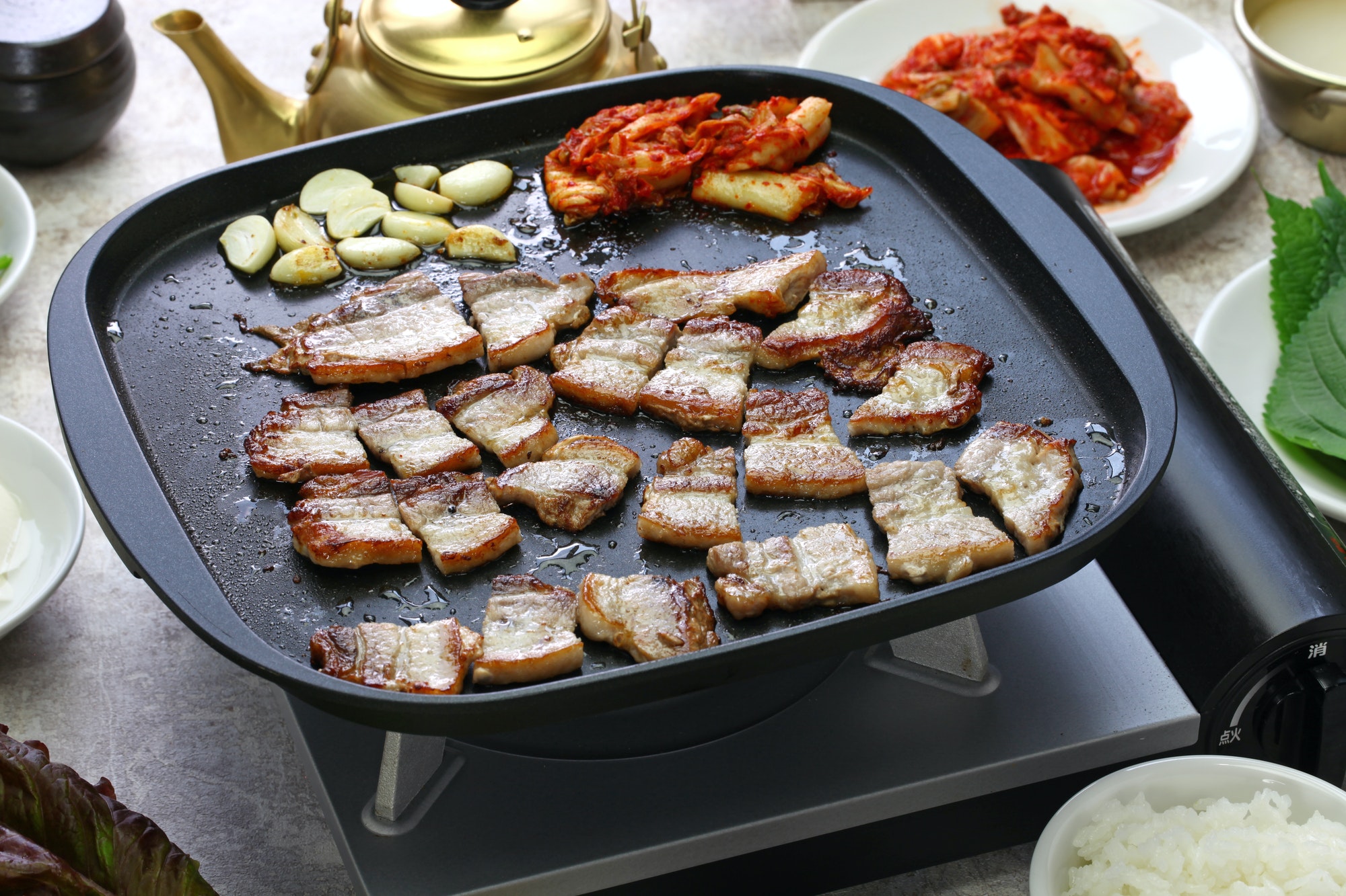 samgyeopsal, korean grilled pork belly BBQ